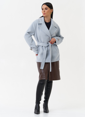 Укороченное пальто с поясом