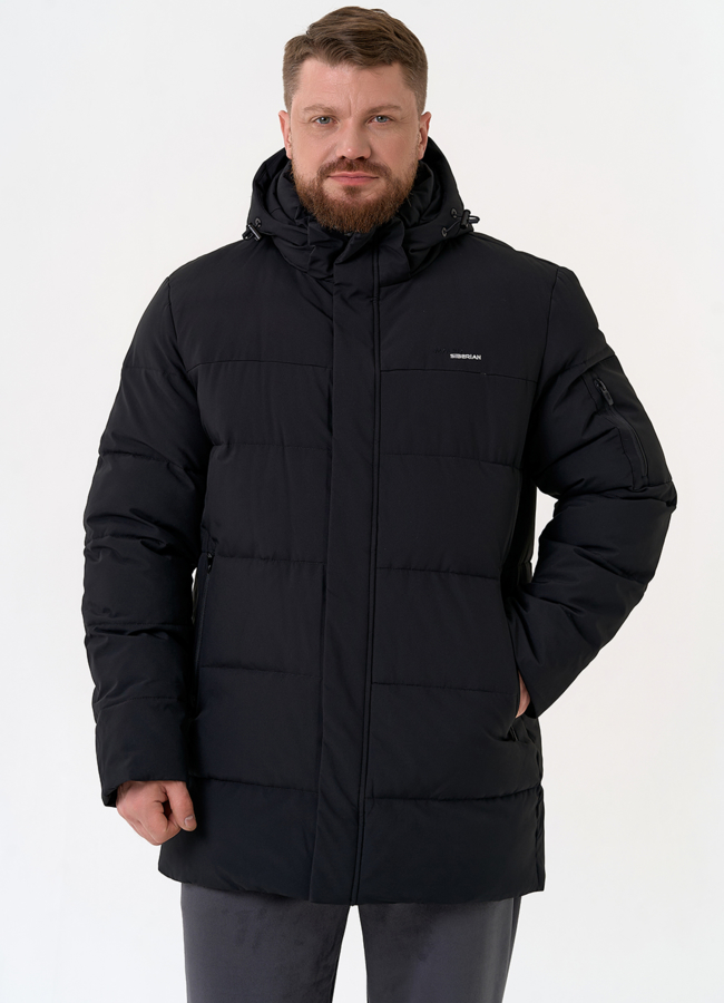 Мужской пуховик с капюшоном модель № 31456 в кредит