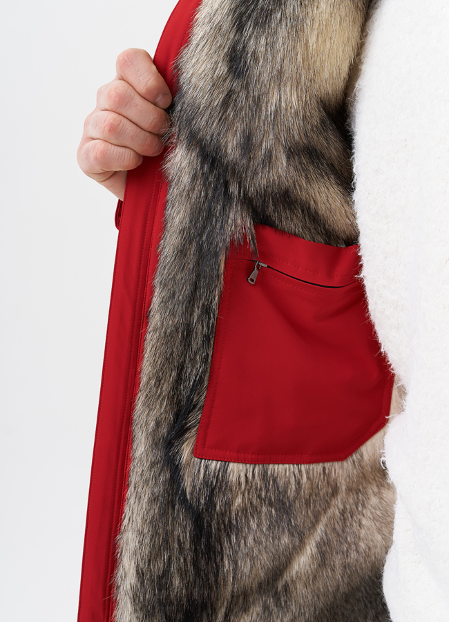 Парка мужская на мехе из волка модель № 29068 универмаг малина