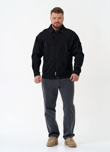 Мужская джинсовая куртка черного цвета фото