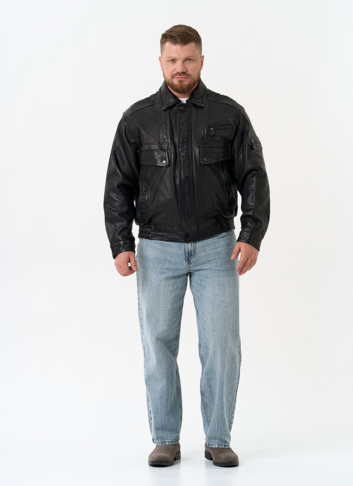 Мужская куртка бомбер из натуральной кожи