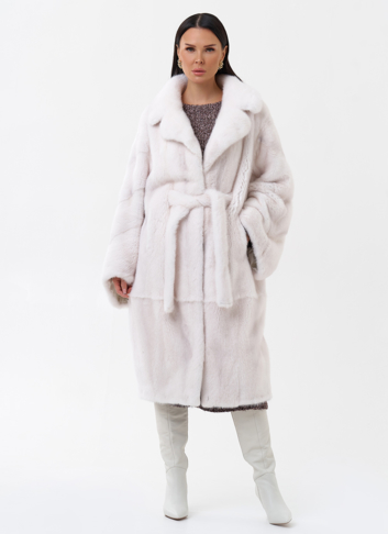 Белая норковая шуба