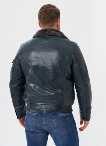 Утепленная куртка из натуральной кожи