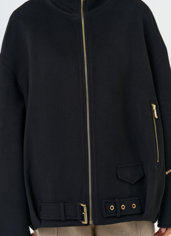 Женское пальто бомбер с воротником стойкой