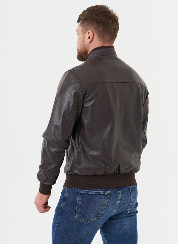 Кожаная куртка "бомбер"