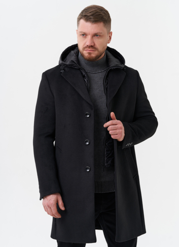 Мужское пальто черного цвета
