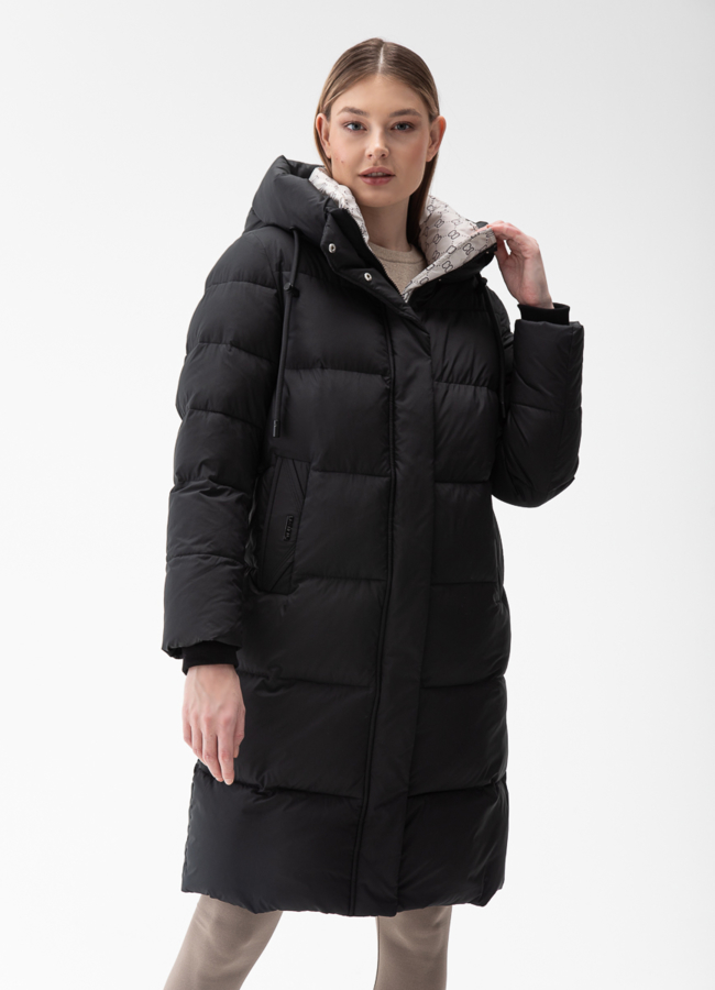 Женский пуховик с капюшоном  модель № 28409 в кредит