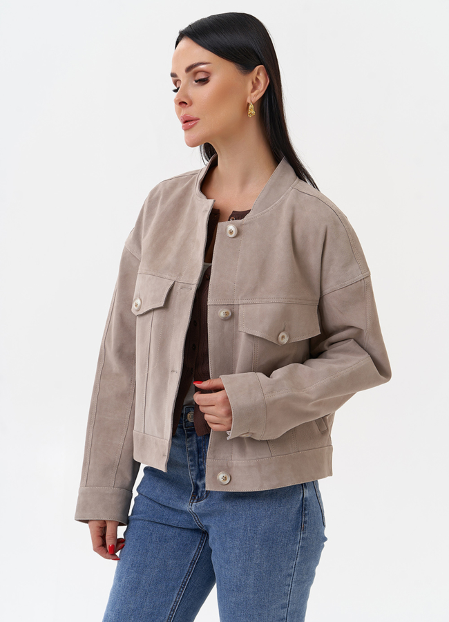 Светлая куртка из замши модель № 29927 универмаг малина