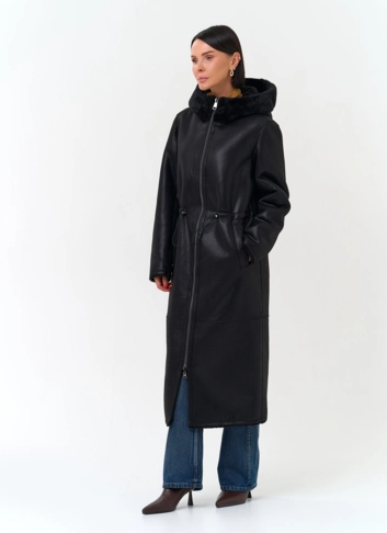 Женская дубленка из эко замши