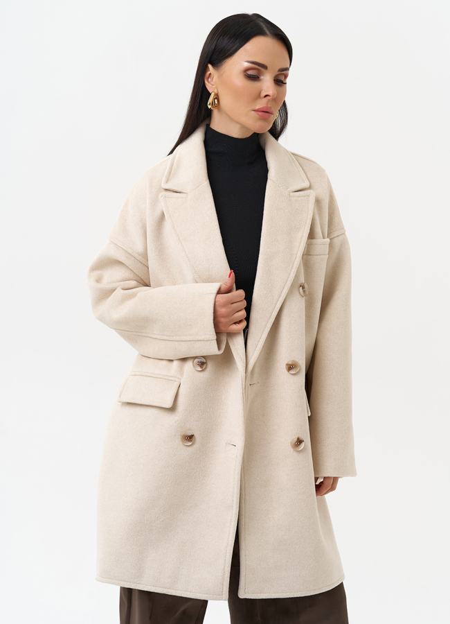 Женское укороченное пальто с поясом модель № 30195 универмаг малина