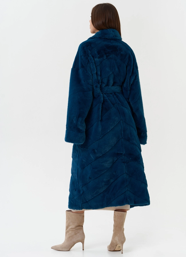 Длинная шуба из эко меха модель № 27718 универмаг малина
