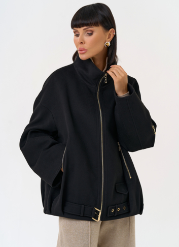 Женское пальто бомбер с воротником стойкой