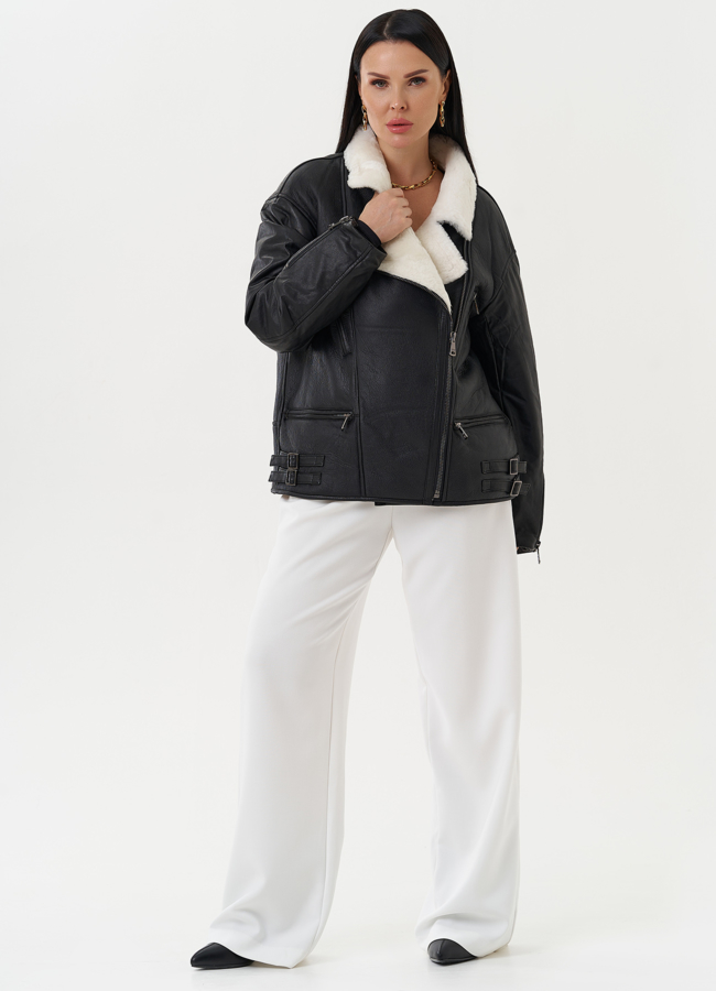 фото Натуральная дубленка оверсайз модель № 28429