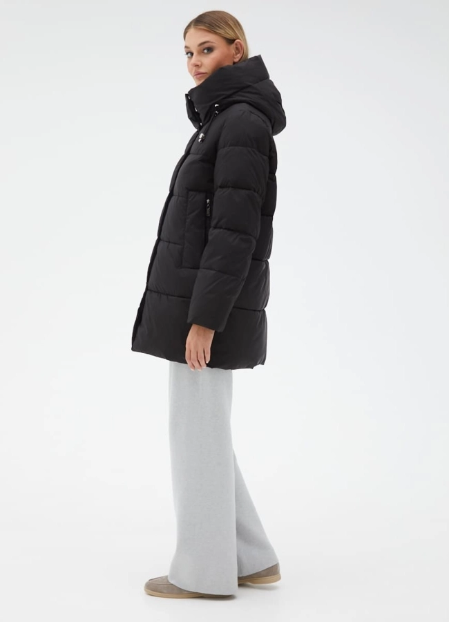 Женский пуховик с капюшоном модель № 31146 универмаг малина
