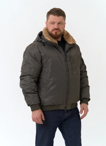 Мужская куртка бомбер с капюшоном фото