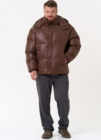 Мужской пуховик коричневого цвета