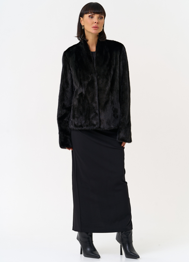 Укороченная шуба из меха норки  модель № 31602 в рассрочку