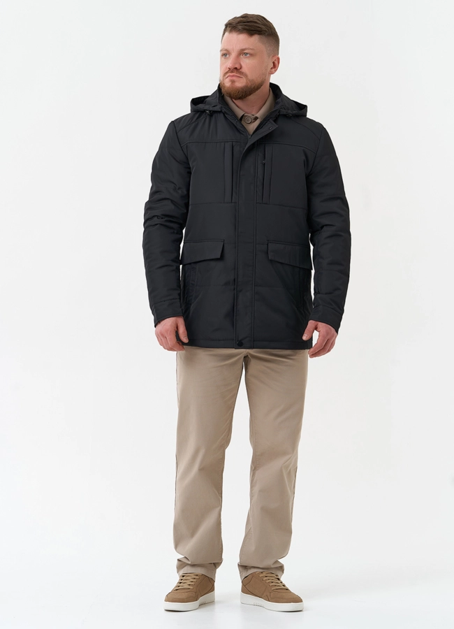 Мужская утепленная куртка с капюшоном модель № 30274 в рассрочку