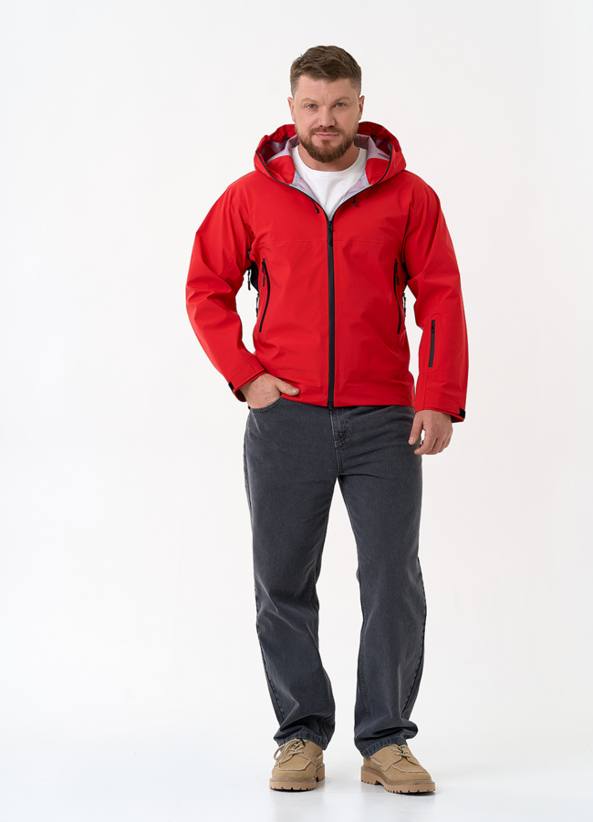 фото Мужская ветровка красного цвета модель № 32657