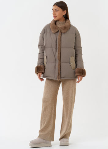 Куртка с отделкой из меха норки